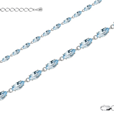 Купить оптом браслет из серебра с топазами 4340882503-18-70 от Krasnoe