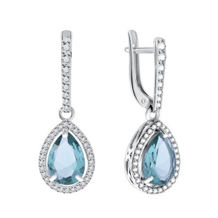 Купить оптом серьги из серебра с кварцем и фианитами 2340183625л-78 от Krasnoe