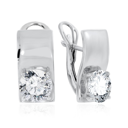 Купить оптом серьги из серебра с фианитами 2340201114-1 от Krasnoe