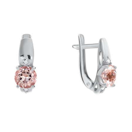 Купить оптом серьги из серебра с кварцем и фианитами 2340180259-36 от Krasnoe