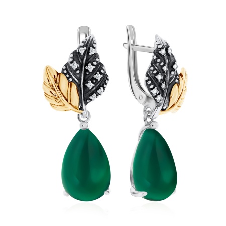 Купить оптом серьги из серебра с агатами и фианитами 2317392266-60 от Krasnoe