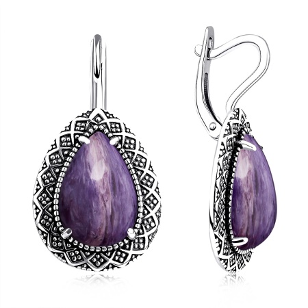 Купить оптом серьги из серебра с чароитами 2310465062 от Krasnoe