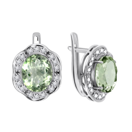 Купить оптом серьги из серебра с кристалл ювелирныйами и фианитами 2340290141-69 от Krasnoe