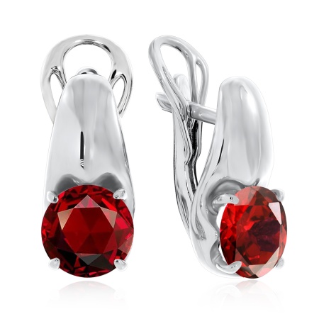 Купить оптом серьги из серебра с гранатами 2340151115 от Krasnoe