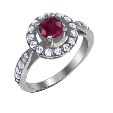 Купить оптом кольцо из серебра с рубином 1R206261 от Krasnoe
