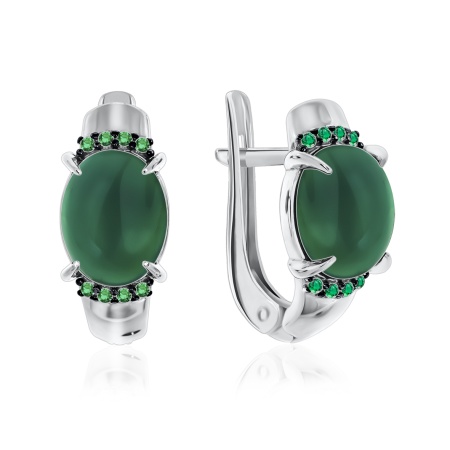 Купить оптом серьги из серебра с агатами и ситаллами 2348390371-61 от Krasnoe