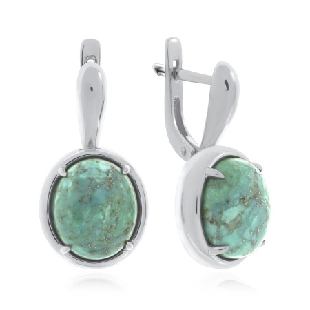 Купить оптом серьги из серебра с бирюзой 2340311838 от Krasnoe