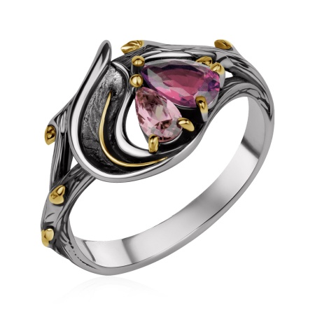 Купить оптом кольцо из серебра с ситаллами 1317С22126-44 от Krasnoe