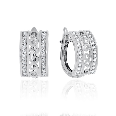 Купить оптом серьги из серебра с фианитами 2340201322л от Krasnoe