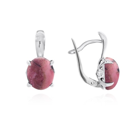 Купить оптом серьги из серебра с родонитами 2340450376 от Krasnoe
