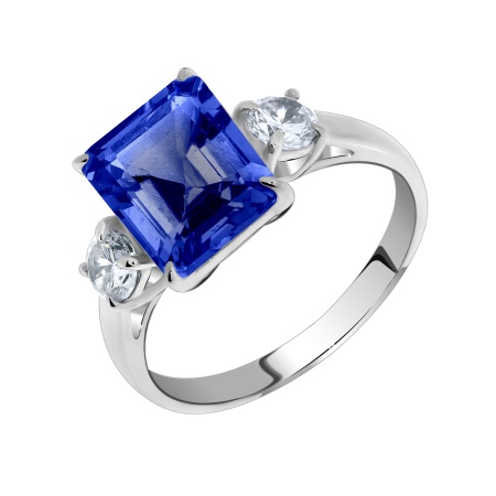 Купить оптом кольцо из серебра с нанокристаллом и фианитами 1340880286-80 от Krasnoe