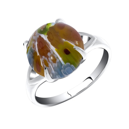 Купить оптом кольцо из серебра с муранское стеклоом 1340290124 от Krasnoe