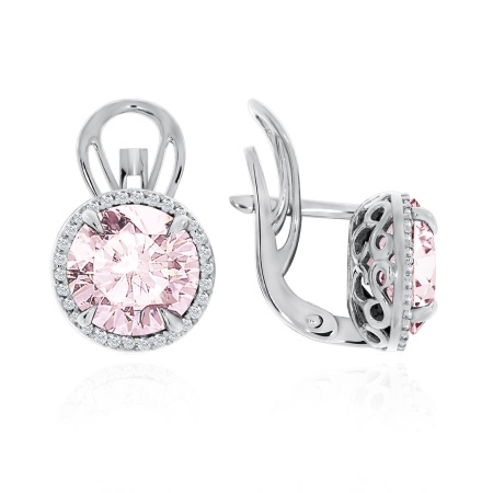 Купить оптом серьги из серебра с кварцем и фианитами 2340100888л-30 от Krasnoe