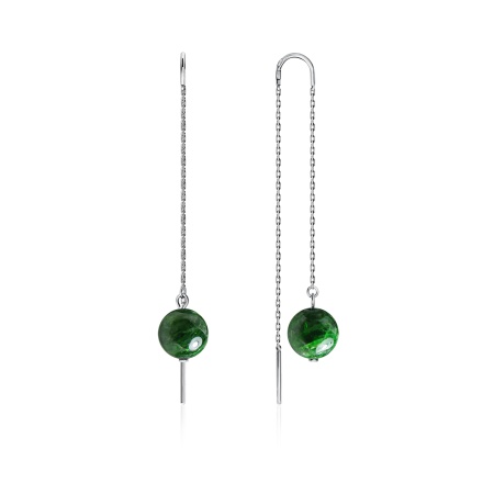 Купить оптом серьги из серебра с хромдиопсидами 2340670711-2 от Krasnoe