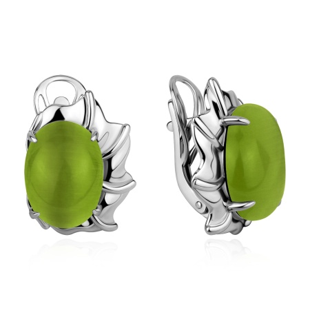 Купить оптом серьги из серебра с кошачий глазами 2340265903-57 от Krasnoe