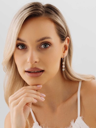 Купить оптом серьги из серебра с бериллами,  морганитами и  аквамаринами 2340875877 от Krasnoe