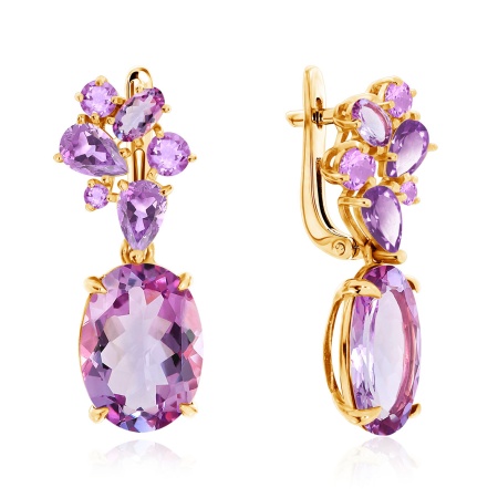 Купить оптом серьги из серебра с аметистами 2320060882 от Krasnoe