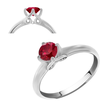 Купить оптом кольцо из серебра с рубином 1340020135 от Krasnoe