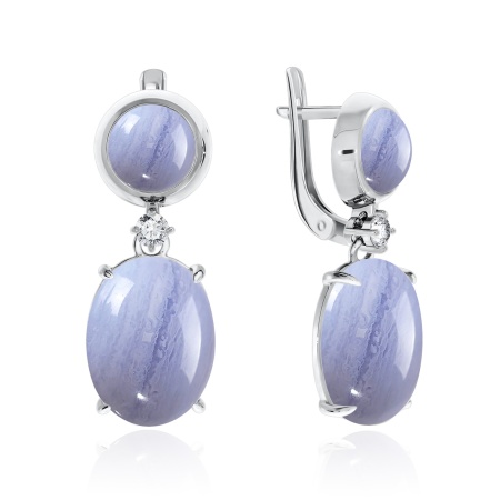 Купить оптом серьги из серебра с фианитами и агатами 2340390511-84 от Krasnoe