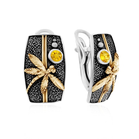 Купить оптом серьги из серебра с цитринами 2317111765 от Krasnoe