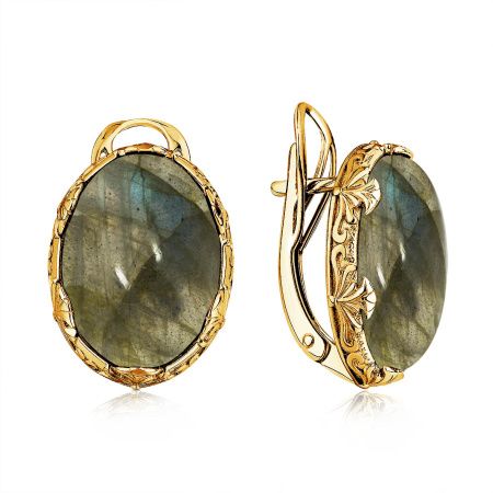 Купить оптом серьги из серебра с лабрадоритами 2320Л01867 от Krasnoe