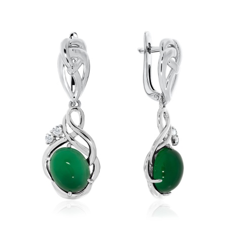 Купить оптом серьги из серебра с агатами и фианитами 2340390947-60 от Krasnoe