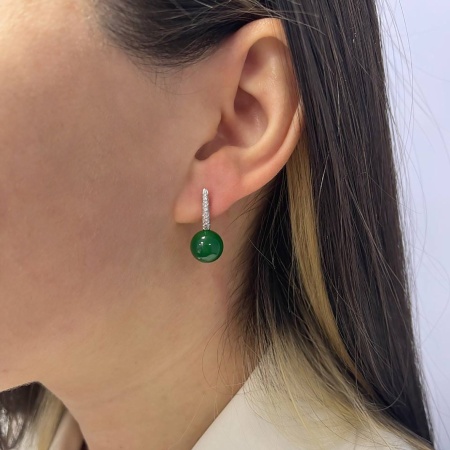 Купить оптом серьги из серебра с агатами и фианитами 2340391558л-60 от Krasnoe