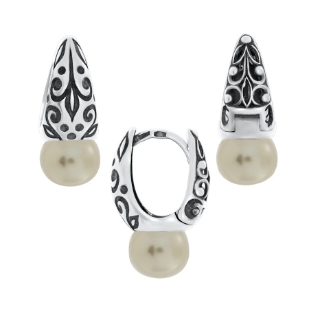 Купить оптом серьги из серебра с жемчугами 2310240864-1-21 от Krasnoe