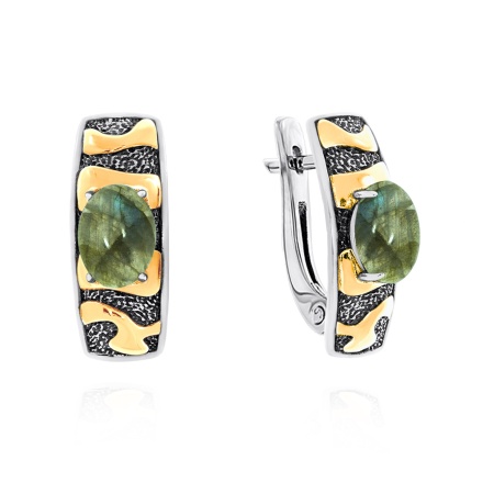 Купить оптом серьги из серебра с лабрадоритами 2317Л01758 от Krasnoe