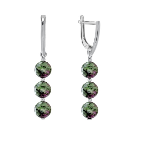 Купить оптом серьги из серебра с цоизитами 2340590314 от Krasnoe