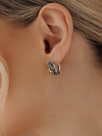 Купить оптом серьги из серебра с фианитами и ситаллами 2317872124л-108 от Krasnoe