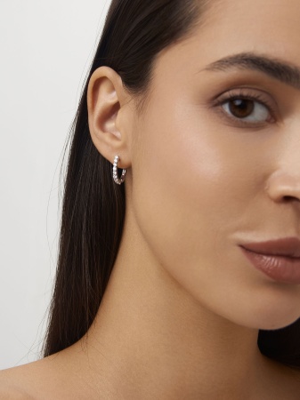 Купить оптом серьги из серебра с фианитами 2340201315-1 от Krasnoe