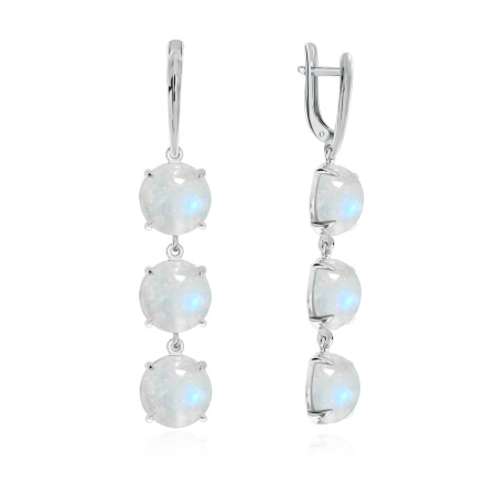 Купить оптом серьги из серебра с лунным камнем 2340932301 от Krasnoe