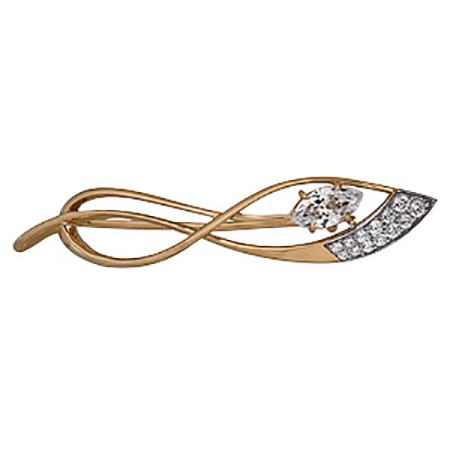 Купить оптом брошь из серебра с фианитами 3202022633 от Krasnoe