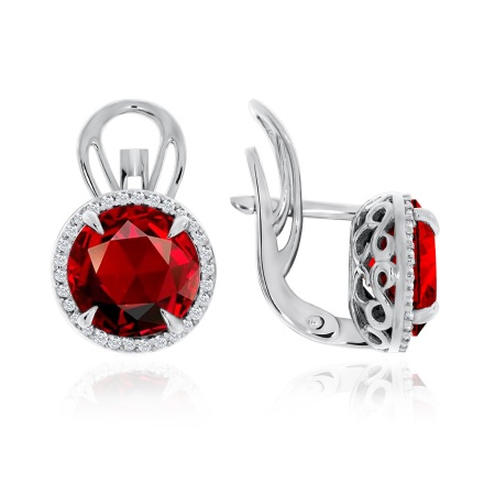 Купить оптом серьги из серебра с ситаллами и фианитами 2340880888л-31 от Krasnoe