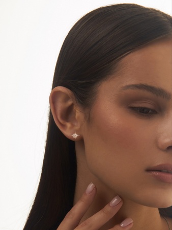 Купить оптом пусеты из серебра с фианитами 2320204779л от Krasnoe