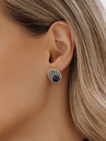 Купить оптом серьги из серебра с синтетическими авантюринами 2310361982 от Krasnoe