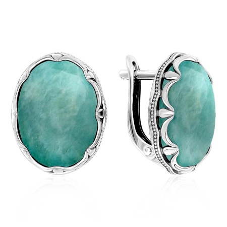 Купить оптом серьги из серебра с амазонитами 2340375121 от Krasnoe