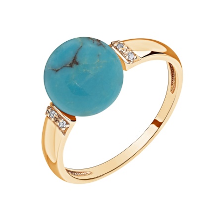 Купить оптом кольцо из серебра с бирюзой и фианитами 1320311965л от Krasnoe