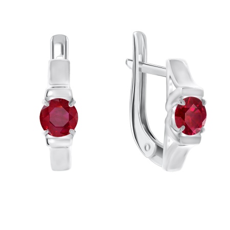 Купить оптом серьги из серебра с натуральными корундами 2340160264-37 от Krasnoe