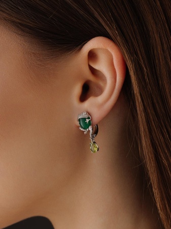 Купить оптом серьги из серебра с агатами, ситаллами и фианитами 2340392662л-60 от Krasnoe