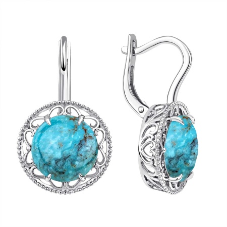 Купить оптом серьги из серебра с бирюзой 2340311976 от Krasnoe