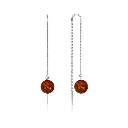 Купить оптом серьги из серебра с янтарём 2340480711-9 от Krasnoe