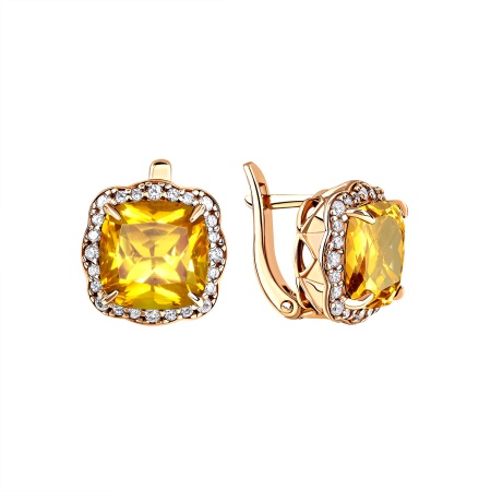 Купить оптом серьги из серебра с цитринами и фианитами 2320111964л от Krasnoe