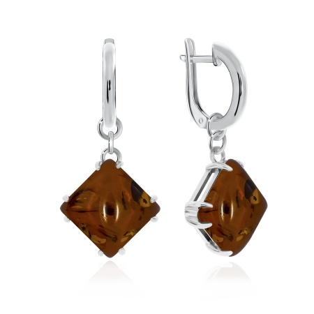 Купить оптом серьги из серебра с янтарём 2340481144 от Krasnoe