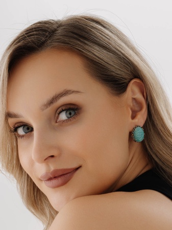 Купить оптом серьги из серебра с амазонитами 2317375800 от Krasnoe