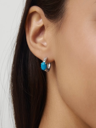 Купить оптом серьги из серебра с бирюзой 2340271878 от Krasnoe