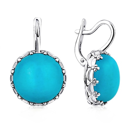 Купить оптом серьги из серебра с бирюзой 2340311869 от Krasnoe