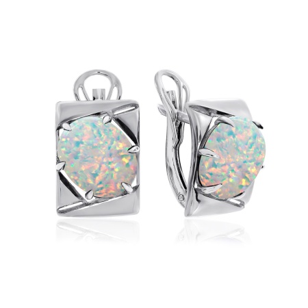 Купить оптом серьги из серебра с опалами 2340251395-10 от Krasnoe