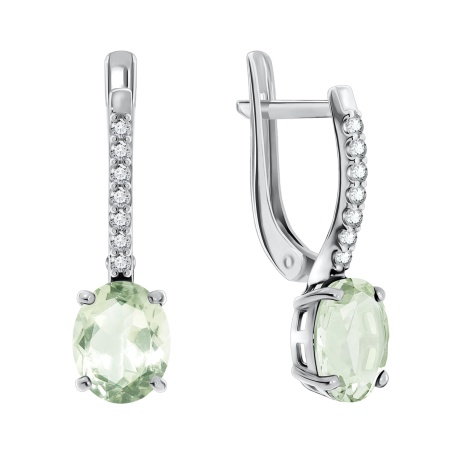 Купить оптом серьги из серебра с кварцем и фианитами 2340180185-68 от Krasnoe